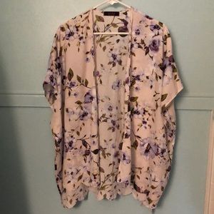 Pink floral kimono